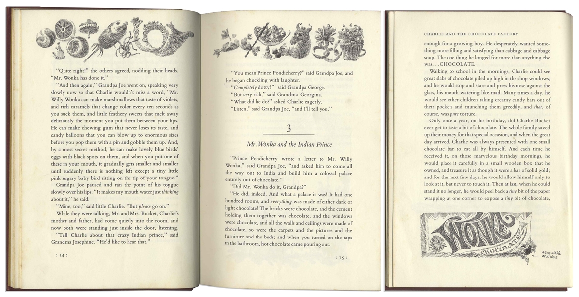 Roald Dahl ''Charlie and the Chocolate Factory'' First Printing in First Printing Dust Jacket